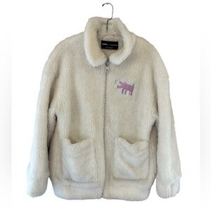 Ozlana Keith Haring Fleece Jacket With Dog Design